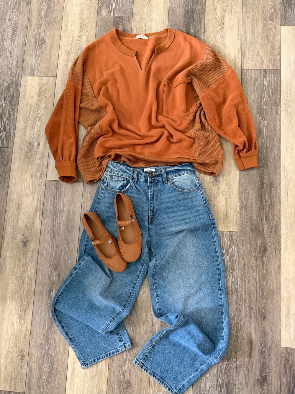 [82022] Peach Love California Oversized Cropped Sweatshirt — SIZE SMALL